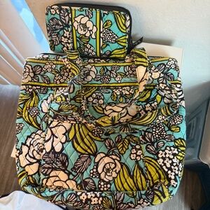 Vera Bradley Island Blooms Quilted Tote Bag & matching wallet